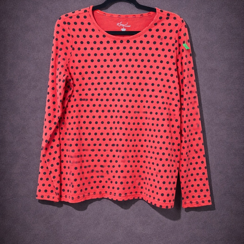 Kim Rogers Red and Black Polka Dot Top